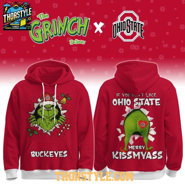 Ohio State Buckeyes Grinch Naughty Kissmyass Christmas 2025 Hoodie T-Shirt