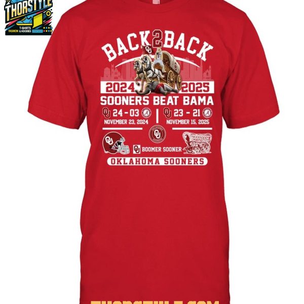 Oklahoma Sooners Beat Crimson Tide Back2Back 2024-2025 T-Shirt