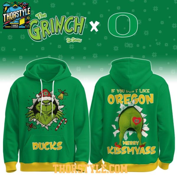 Oregon Ducks Grinch Naughty Kissmyass Christmas 2025 Hoodie T-Shirt