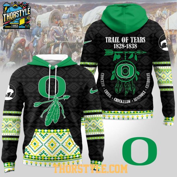 Oregon Ducks Native American Awareness Trail Of Tears 2025 NCAA Hoodie