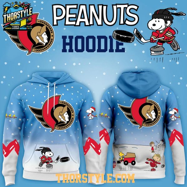 Ottawa Senators Peanuts Hockey Merry Snoopy X-Mas 2025 Hoodie T-Shirt