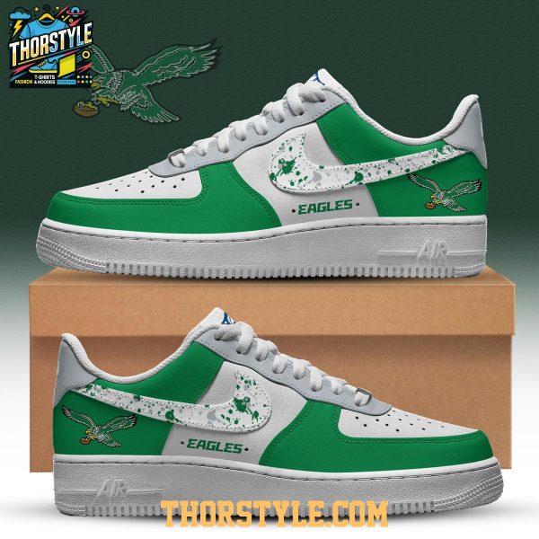 Philadelphia Eagles Fly High Airbush 2025 Personalized  Air Force 1 Shoes