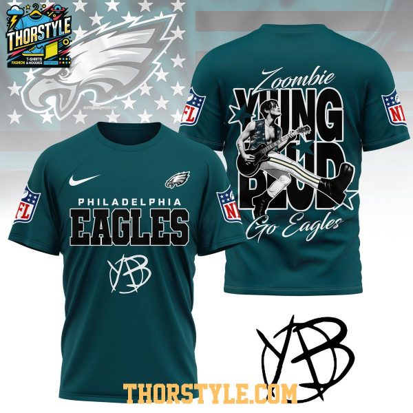 Philadelphia Eagles Yungblud Zombie 2025 Go Eagles Hoodie T-Shirt
