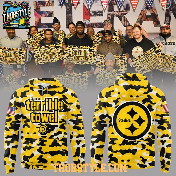 Pittsburgh Steelers The Terrible Towel Veteran Goldfinch 2025 Hoodie T-Shirt