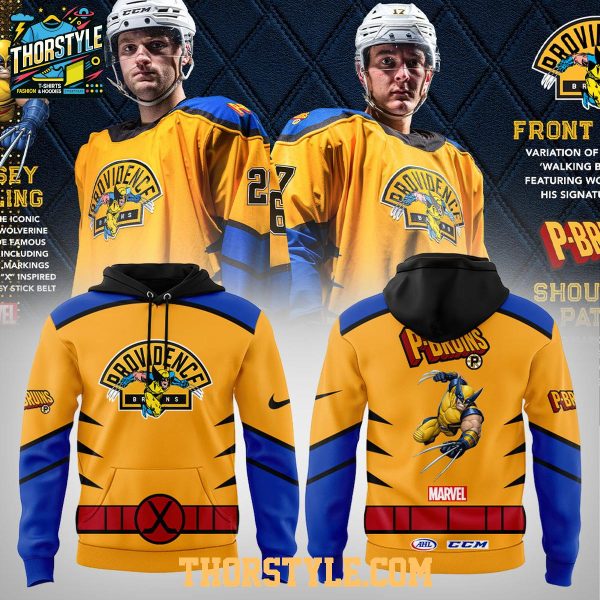 Providence Bruins Marvel Wolverine 2025 Crossover Hoodie T-Shirt