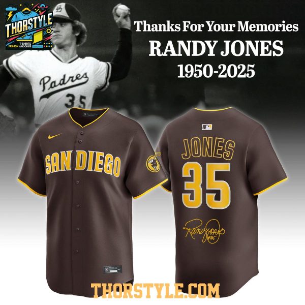 San Diego Padres Randy Jones 2025 Thank You True Legend Baseball Jersey