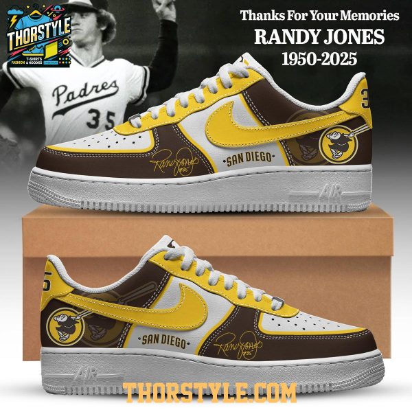 San Diego Padres x Randy Jones 1950-2025 Personalized Air Force 1 Shoes