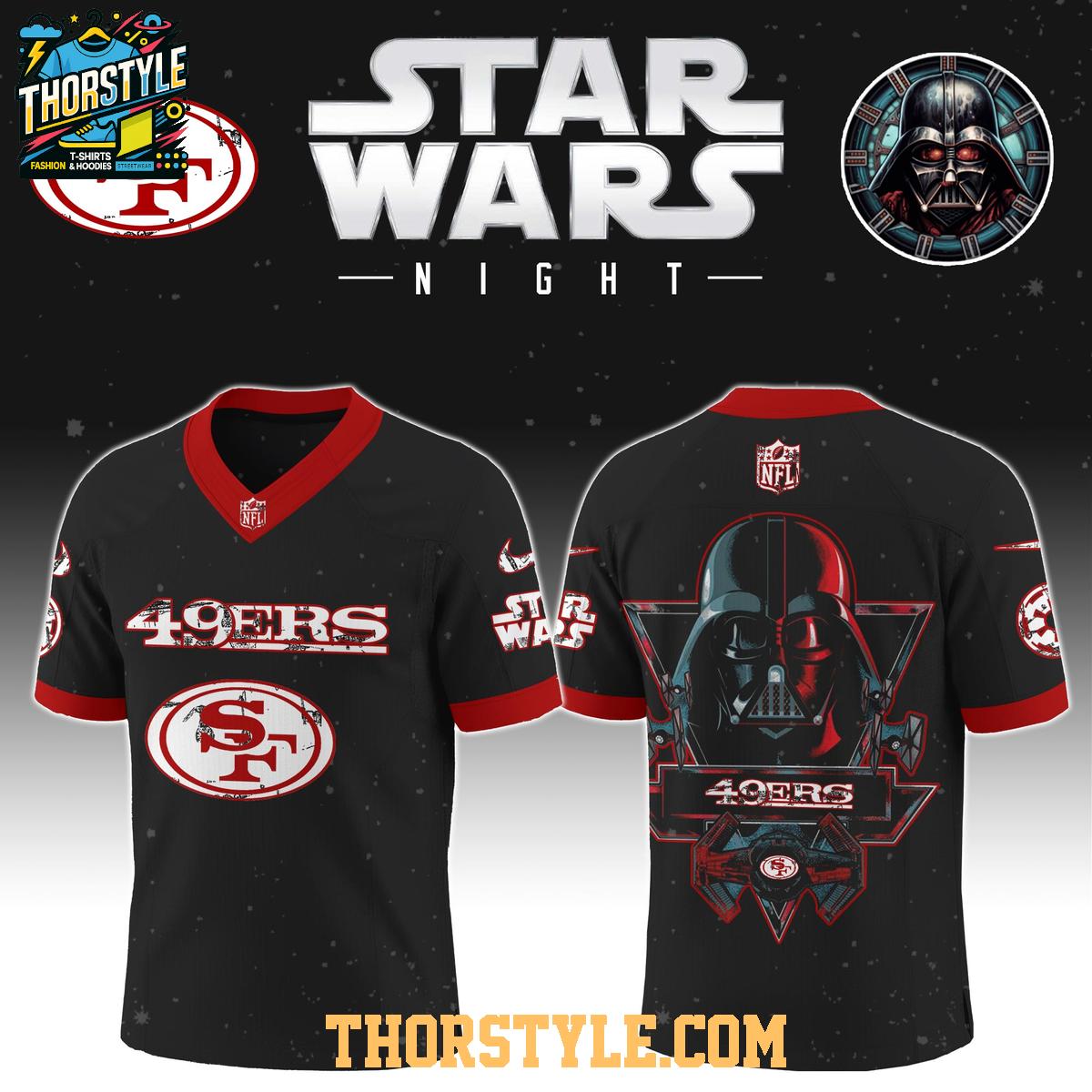 San Francisco 49ers Star Wars Darth Vader 2025 Football Jersey San Francisco 49ers Star Wars Darth Vader 2025 Football Jersey