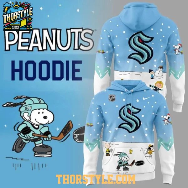 Seattle Kraken Snoopy Merry Peanuts Christmas 2025 Hoodie T-Shirt
