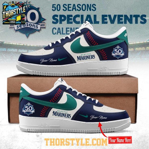 Seattle Mariners 50 Seasons 1977-2026 Personalized Air Force 1 Shoes