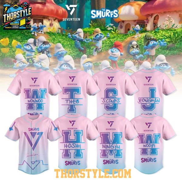 Seventeen The Smurfs 2025 Pink Carat Love Personalized Baseball Jersey
