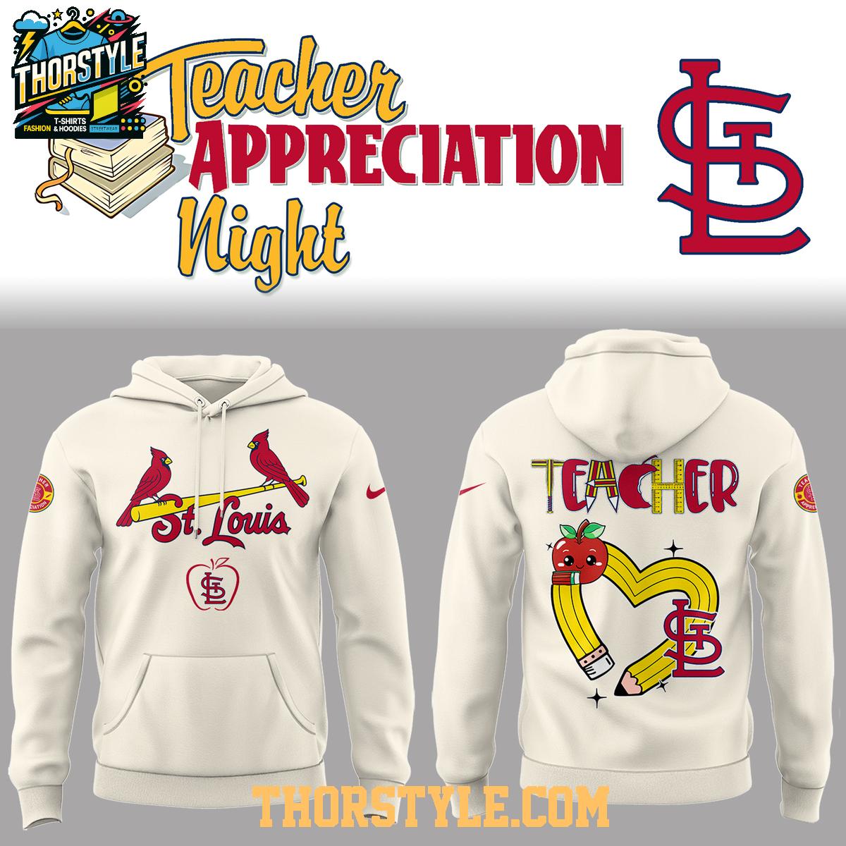 St. Louis Cardinals Teachers Night Of Appreciation 2025 Christmas Hoodie T-Shirt St. Louis Cardinals Teachers Night Of Appreciation 2025 Christmas Hoodie T-Shirt