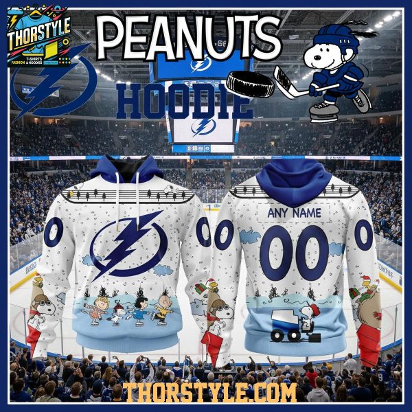 Tampa Bay Lightning Peanuts Winter Hockey 2025 Snoopy Hoodie T-Shirt