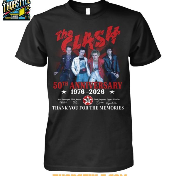 The Clash 50th Anniversary 1976-2026 Thank You For The Memories T-Shirt