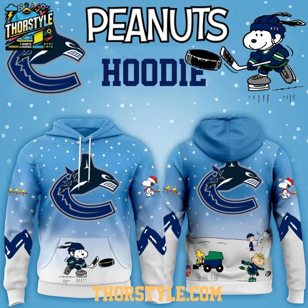 Vancouver Canucks Peanuts Hockey Merry Snoopy X-Mas 2025 Hoodie T-Shirt