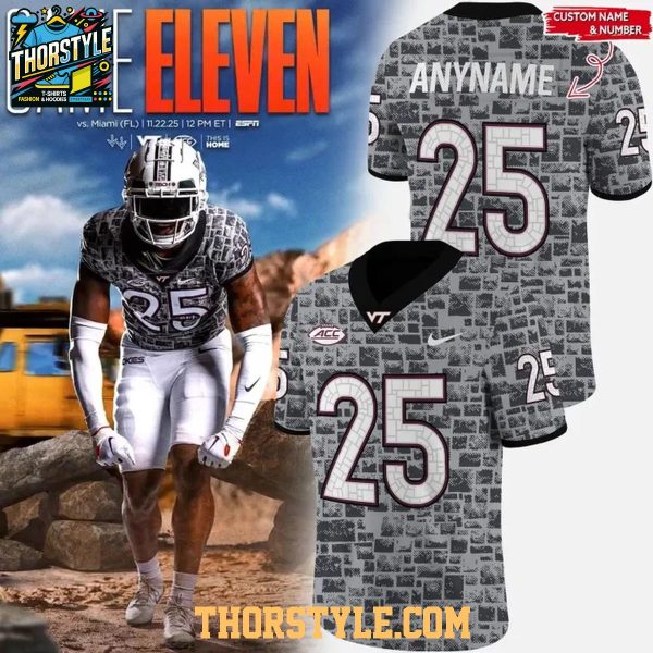 Virginia Tech Hokies 2025 Stone Wall Football Jersey