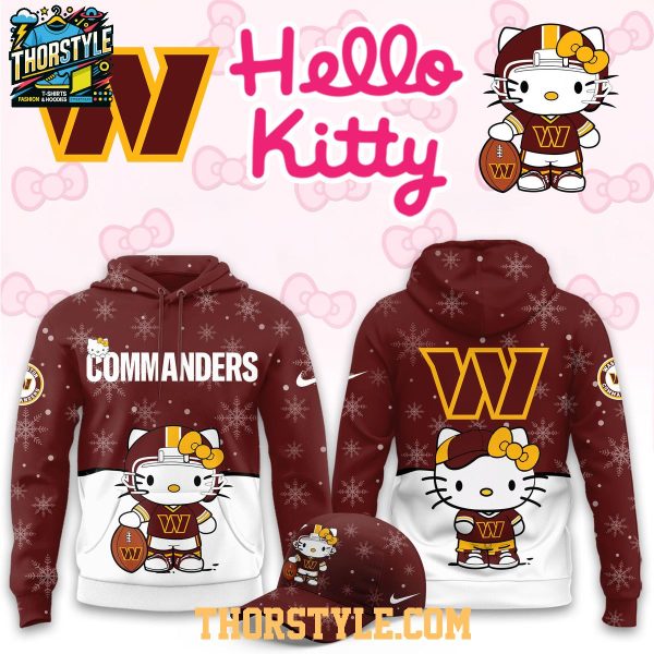 Washington Commanders Hello Kitty Merry Christmas 2025 Holiday Hoodie T-Shirt