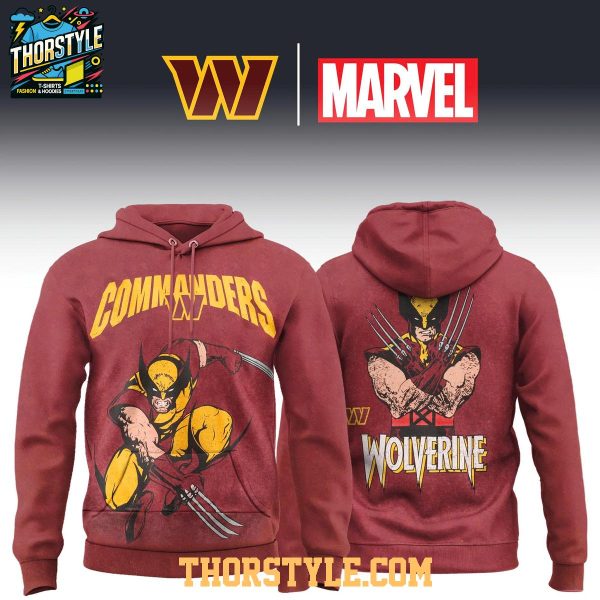 Washington Commanders Wolverine X-Men 2025 Marvel x NFL Hoodie T-Shirt