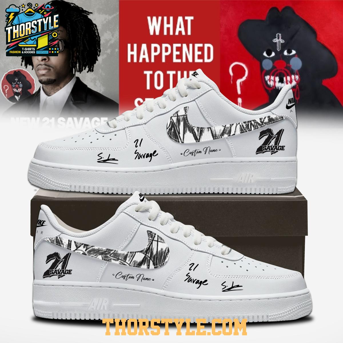 21 Savage What Happened To The Street Album 2025 Personalized Air Force 1 Shoes 21 Savage What Happened To The Street Album 2025 Personalized Air Force 1 Shoes