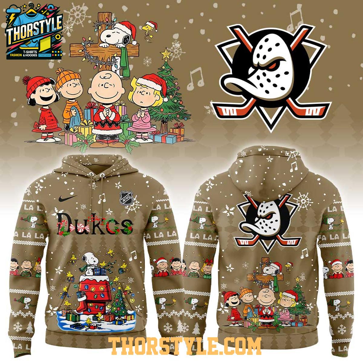 Anaheim Ducks Snoopy Holly Jolly Peanuts Christmas 2025 Hoodie Shirts Anaheim Ducks Snoopy Holly Jolly Peanuts Christmas 2025 Hoodie Shirts