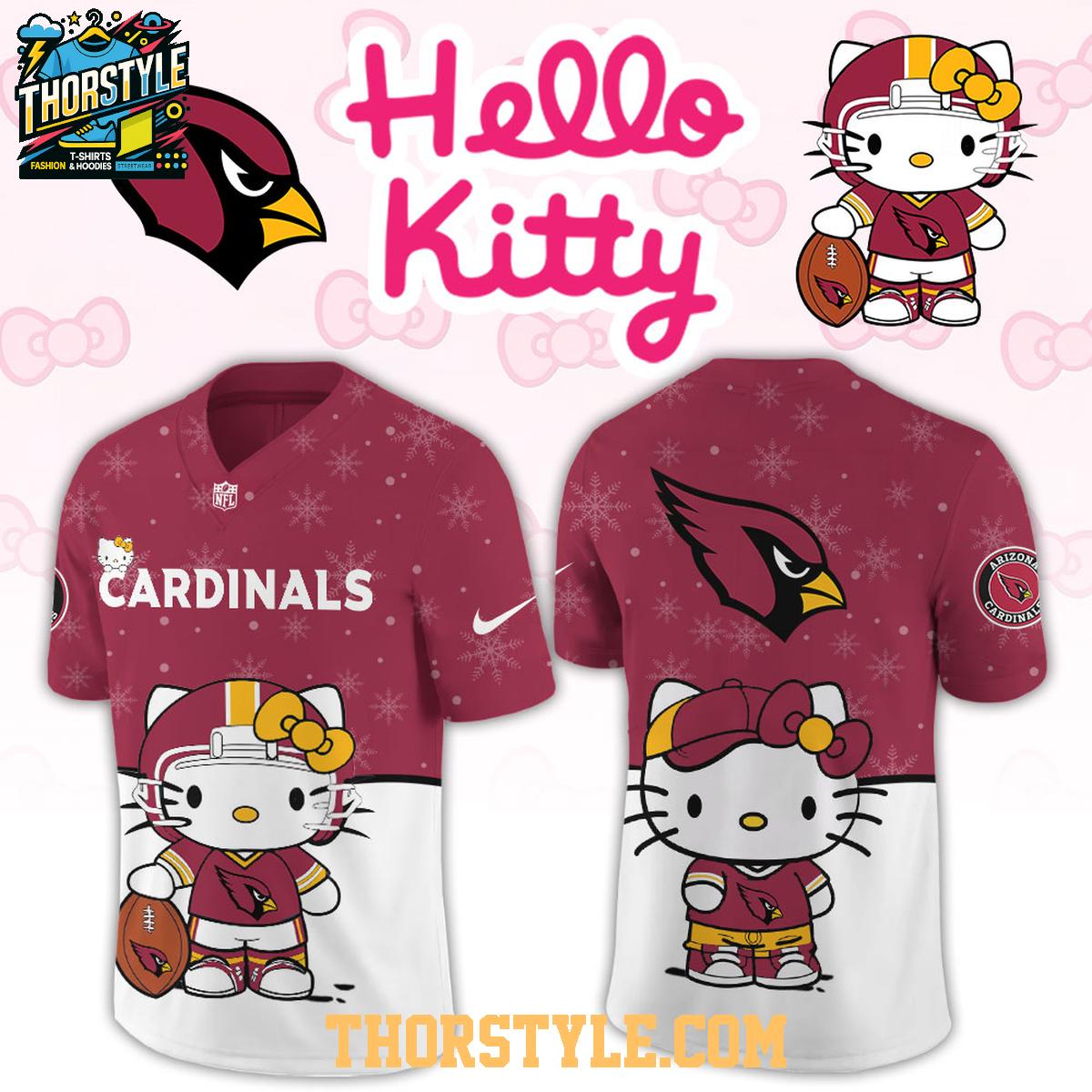 Arizona Cardinals Hello Kitty Christmas Gameday 2025 Personalized Football Jersey Arizona Cardinals Hello Kitty Christmas Gameday 2025 Personalized Football Jersey