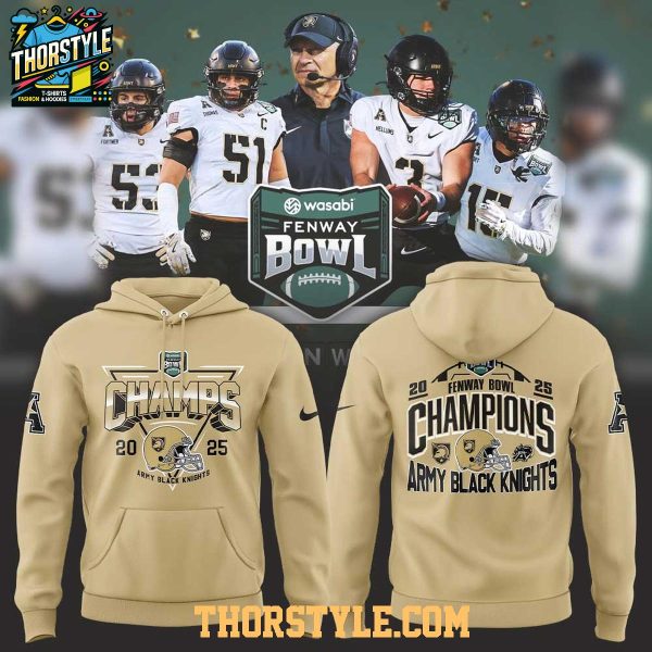 Army Black Knights Football 2025 Fenway Bowl Champions Hoodie T-Shirt