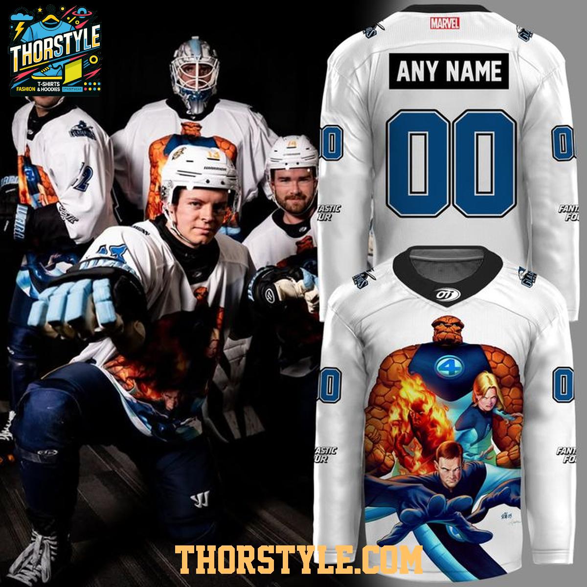 Atlanta Gladiators Fantansic F4 Marvel Heroes 2025 Personalized Hockey Jersey Atlanta Gladiators Fantansic F4 Marvel Heroes 2025 Personalized Hockey Jersey