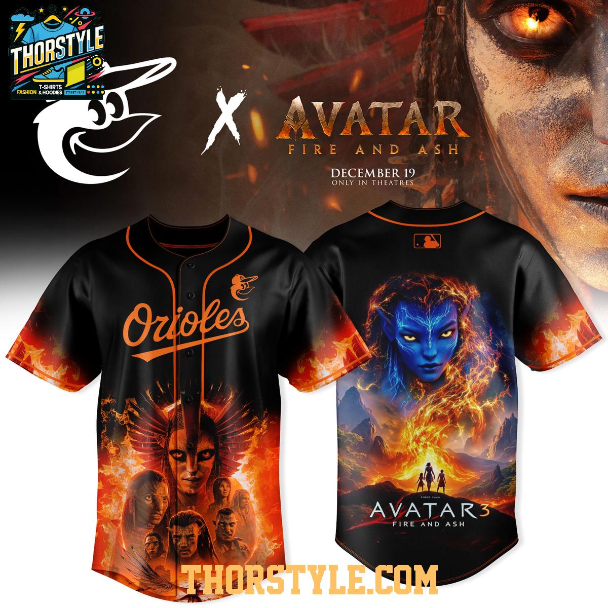 Baltimore Orioles Avatar 3 Fire And Ash 2025 Personalized Baseball Jersey Baltimore Orioles Avatar 3 Fire And Ash 2025 Personalized Baseball Jersey