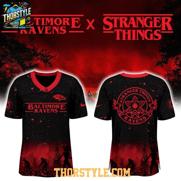 Baltimore Ravens 2025 Stranger Things Christmas Personalized Football Jersey