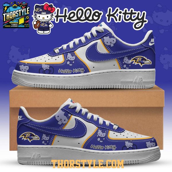Baltimore Ravens Hello Kitty NFL 2025 X-mas Personalized Air Force 1 Shoes