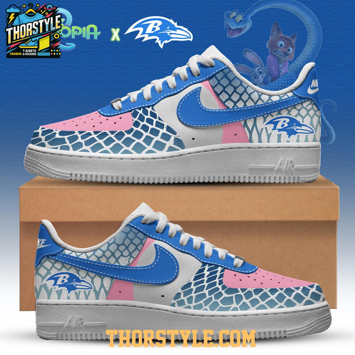 Baltimore Ravens Zootopia 2 Gary De'Snake 2025 Personalized Air Force 1 Shoes Baltimore Ravens Zootopia 2 Gary De'Snake 2025 Personalized Air Force 1 Shoes