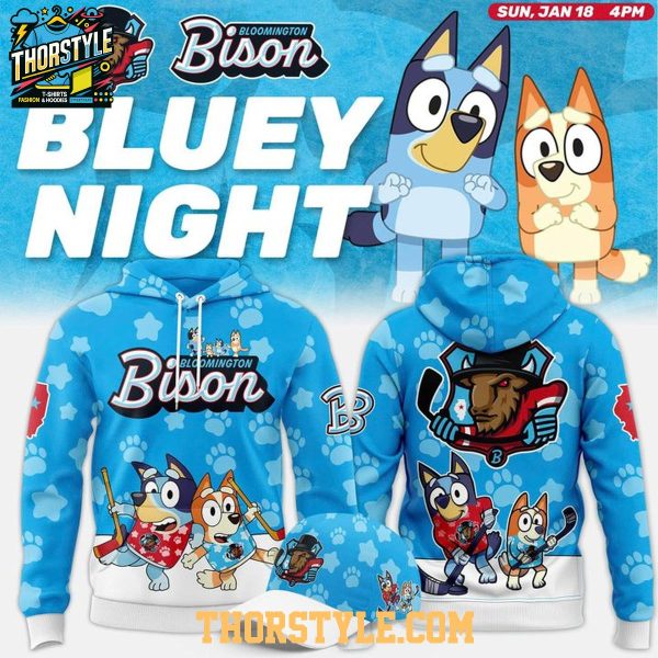 Bloomington Bison  Bluey Night Celebrate 2025-2026 Season Hoodie T-Shirt