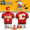 Calgary Flames Peanuts Christmas Snowy Hockey Day x NHL Hoodie T Shirt