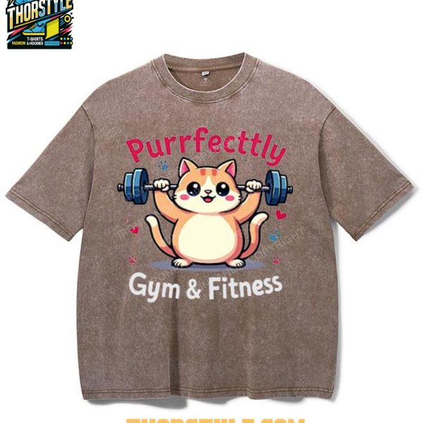 Cat Gym And Fitness Purrfecttly 2025 Cat Love Tee
