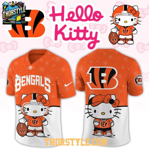 Cincinnati Bengals Hello Kitty Christmas Gameday 2025 Personalized Football Jersey