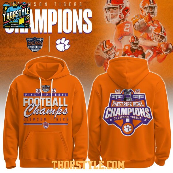 Clemson Tigers Pinstripe Bowl Champions 2025 Hoodie T-Shirt