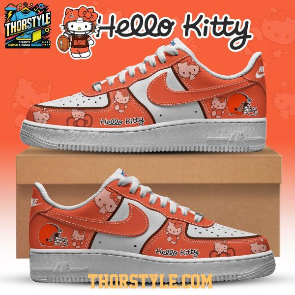 Cleveland Browns Hello Kitty NFL 2025 X-mas Personalized Air Force 1 Shoes