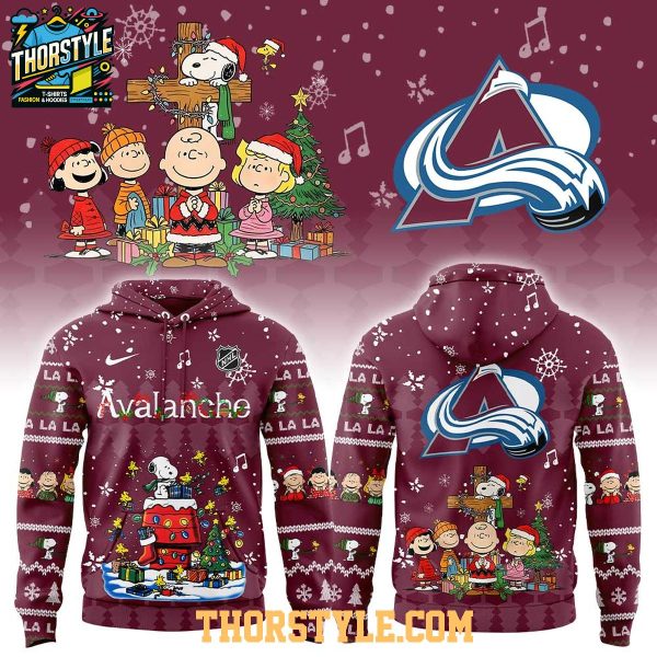 Colorado Avalanche Snoopy Holly Jolly Peanuts Christmas 2025 Hoodie Shirts