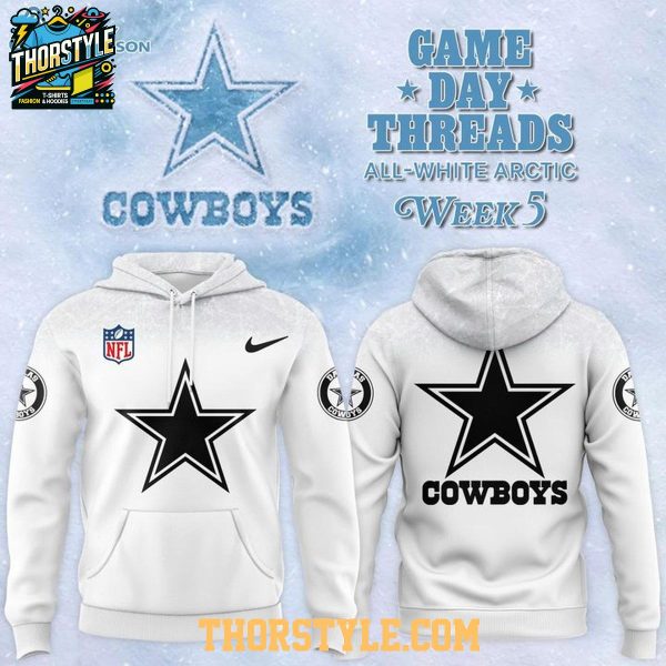 Dallas Cowboys All White Arctic NFL Christmas Game Day 2025 Hoodie T-Shirt