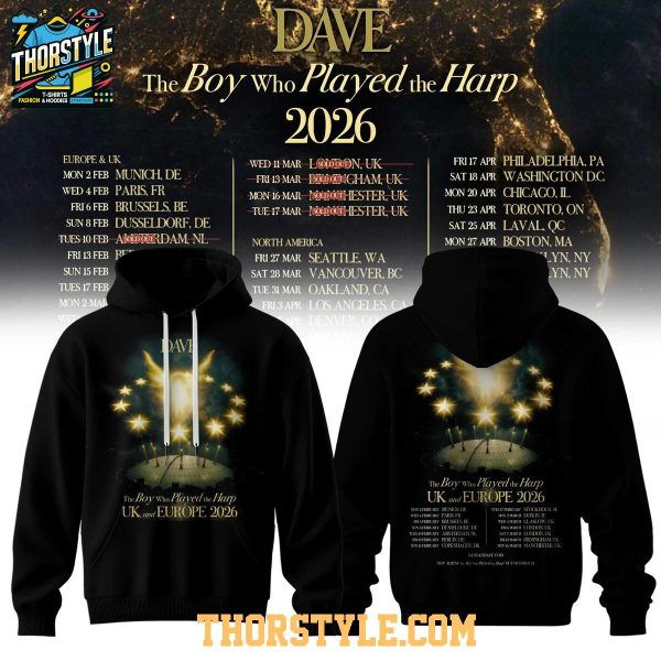 Dave The Boy Who Played the Harp Tour 2026 Schedule Europe Hoodie T-Shirt