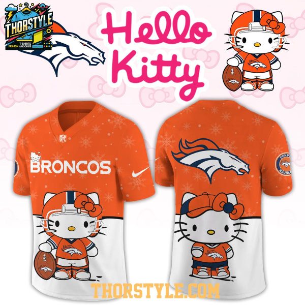 Denver Broncos Hello Kitty Christmas Gameday 2025 Personalized Football Jersey