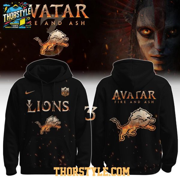 Detroit Lions Avatar Fire And Ash 2025 NFL Crossover Hoodie