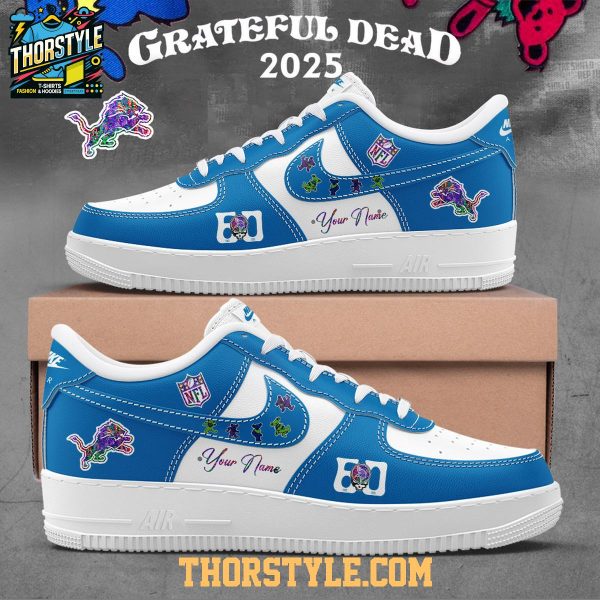 Detroit Lions Grateful Dead 60th Anniversary Personalized Air Force 1 Shoes