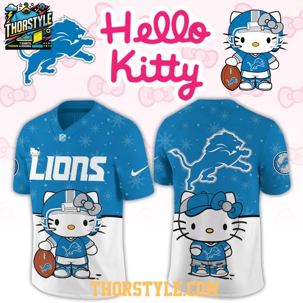 Detroit Lions Hello Kitty Christmas Gameday 2025 Personalized Football Jersey