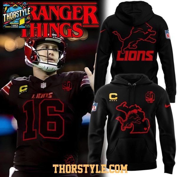 Detroit Lions Stranger Things Celebrate 90 Seasons 2025 Hoodie T-Shirt