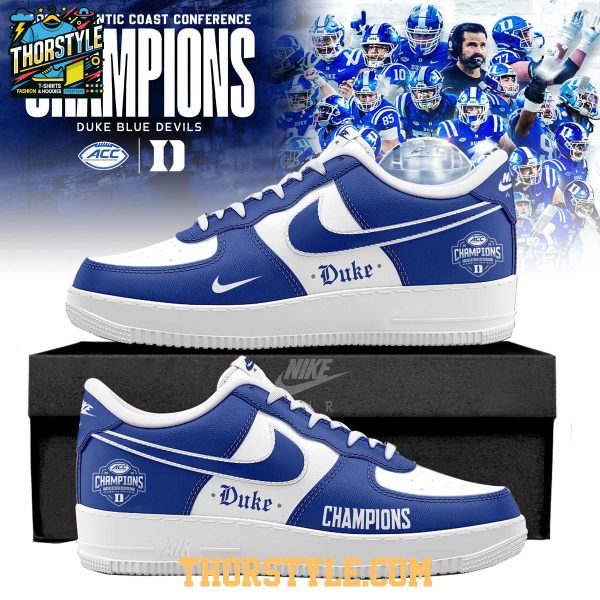 Duke Blue Devils ACC 2025 Champions Personalized Air Force 1 Shoes