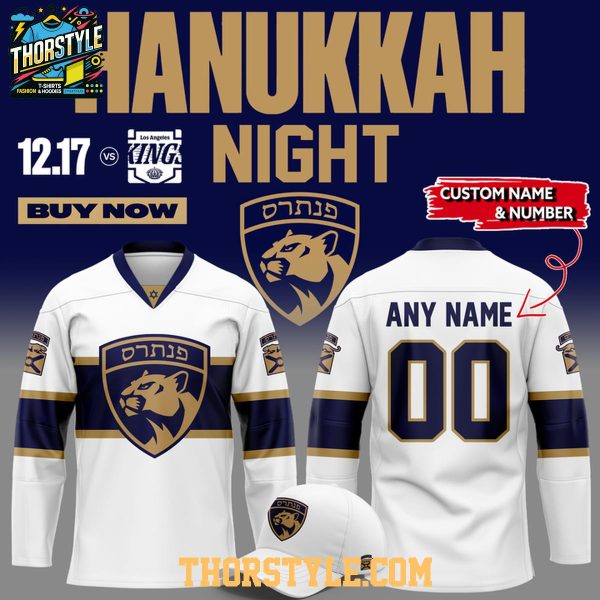 Florida Panthers Hanukkah Night 2025 Holiday Personalized Hockey Jersey