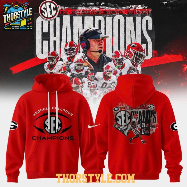 Georgia Bulldogs Southeastern Conference Football 2025 Champions Hoodie T-Shirt