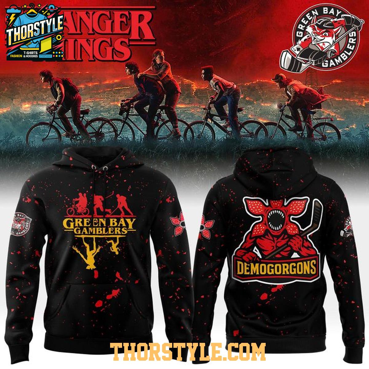 Green Bay Gamblers Stranger Things Demogorgons 2025 Demon Hoodie T-Shirt Green Bay Gamblers Stranger Things Demogorgons 2025 Demon Hoodie T-Shirt