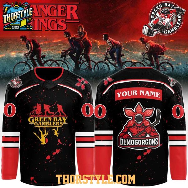 Green Bay Gamblers Stranger Things Demogorgons Personalized Hockey Jersey